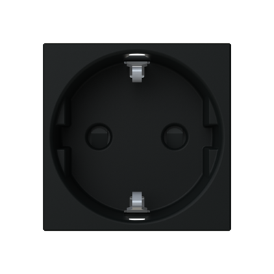 Zenit სერიის SCHUKO როზეტი დამიწებით, შავი მატი 2CLA228800N1501